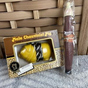 GAG GIFT Vintage Chauvinistic Pig Soap Fake Cigar Christmas Holiday Humor
